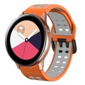 For Galaxy Watch Active 2 20mm Breathable Two-Color Silicone Watch Band(Orange+Grey)