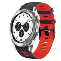 For Samsung Galaxy Watch 4 Classic 42mm 20mm Two-Color Silicone Watch Band(Black+Red)