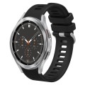 For Samsung Galaxy Watch4 Classic 46mm 20mm Twill Solid Color Silicone Watch Band(Black)
