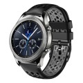 For Samsung Gear S3 Classic 22mm Two-Color Breathable Silicone Watch Band(Black+Grey)