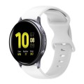 For Samsung Galaxy Watch Active 2 20mm Butterfly Buckle Solid Color Silicone Watch Band(White)