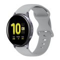 For Samsung Galaxy Watch Active 2 20mm Butterfly Buckle Solid Color Silicone Watch Band(Grey)