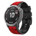 For Garmin Fenix 6X Pro 26mm Silicone Sports Two-Color Watch Band(Red+Black)