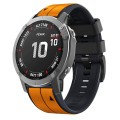 For Garmin EPIX Gen2 22mm Silicone Sports Two-Color Watch Band(Orange+Black)
