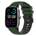 For Amazfit GTS 2 Mini 20mm Checkered Two-Color Silicone Watch Band(Amy Green+Black)