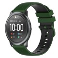 For Xiaomi Haylou RT LS05S 22mm Checkered Two-Color Silicone Watch Band(Amy Green+Black)