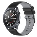 For Samsung Galaxy Watch3 45mm 22mm Checkered Two-Color Silicone Watch Band(Black+Grey)