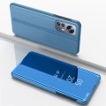 For Xiaomi 12 Lite Plated Mirror Horizontal Flip Leather Case with Holder(Blue)