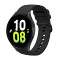 For Samsung Galaxy Watch5 Pro 45mm 20mm Solid Color Soft Silicone Watch Band(Black)