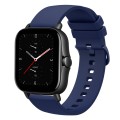 For Amazfit GTS 2E 20mm Solid Color Soft Silicone Watch Band(Navy Blue)
