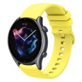 For Amazfit GTR 3 22mm Solid Color Soft Silicone Watch Band(Yellow)