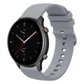For Amazfit GTR 2e 22mm Solid Color Soft Silicone Watch Band(Grey)