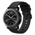 For Samsung Gear S3 Frontier 22mm Solid Color Soft Silicone Watch Band(Black)