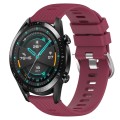 For Huawei GT2 46mm 22mm Solid Color Soft Silicone Watch Band(Wine Red)