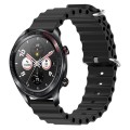 For Honor Watch Dream 22mm Ocean Style Silicone Solid Color Watch Band(Black)