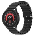 For Samsung Galaxy Watch 5 Pro 45mm 20mm Ocean Style Silicone Solid Color Watch Band(Black)
