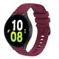 For Samsung Galaxy Watch5 / 5 Pro 20mm Wavy Dotted Solid-Color Silicone Watch Band(Wine Red)
