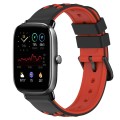 For Amazfit GTS 2 Mini 20mm Two-Color Porous Silicone Watch Band(Black+Red)