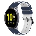 For Samsung Galaxy Watch Active2 44mm 20mm Two-Color Silicone Watch Band(Midnight Blue + White)