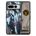 For Google Pixel 7 Pro Camouflage Leather Phone Case(Blue)