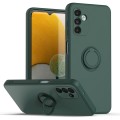Ring Kickstand Silicone Phone Case For Samsung Galaxy A14 5G(Army Green)