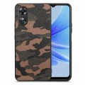 For OPPO A17 Camouflage Leather Back Cover Phone Case(Brown)