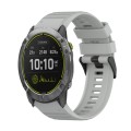 For Garmin Enduro 26mm Horizontal Texture Silicone Watch Band with Removal Tool(Grey)