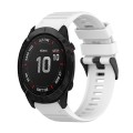 For Garmin Fenix 6X 26mm Horizontal Texture Silicone Watch Band with Removal Tool(White)