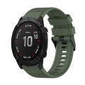 For Garmin Fenix 6X 26mm Horizontal Texture Silicone Watch Band with Removal Tool(Army Green)