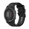 For Garmin Fenix 3 Sapphire 26mm Horizontal Texture Silicone Watch Band with Removal Tool(Black)