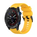 For Garmin Descent MK 2i 26mm Horizontal Texture Silicone Watch Band with Removal Tool(Yellow)