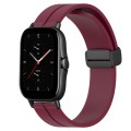 For Amazfit GTS 2 20mm Solid Color Magnetic Clasp Silicone Watch Band(Burgundy)