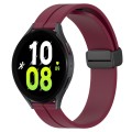 For Samsung Galaxy Watch 5 40mm 20mm Solid Color Magnetic Clasp Silicone Watch Band(Wine Red)