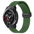 For Honor Watch GS Pro 22mm Solid Color Magnetic Clasp Silicone Watch Band(Army Green)
