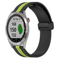 For Garmin Approach S40 20mm Folding Magnetic Clasp Silicone Watch Band(Black+Lime Green)