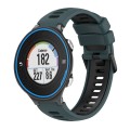 For Garmin Forerunner 620 Two-Color Silicone Watch Band(Olive Green + Black)