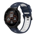 For Garmin Forerunner 735 / 735XT Two-Color Silicone Watch Band(Midnight Blue + White)