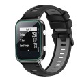 For Garmin Approach S20 Two-Color Silicone Watch Band(Black+Grey)