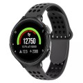 For Garmin Forerunner 235 Two-Color Punched Breathable Silicone Watch Band(Grey+Black)