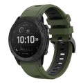 For Garmin Tactix Delta 26mm Two-Color Sports Silicone Watch Band(Army Green + Black)