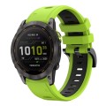 For Garmin Enduro 2 26mm Two-Color Sports Silicone Watch Band(Lime Green + Black)