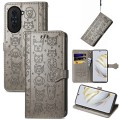 For Huawei Nova 10 Cat and Dog Embossed Leather Phone Case(Gray)