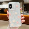 For iPhone X / XS Fresh Small Floral Phone Case  Drop Glue Protective Cover(D02 Hand-painted Flower)