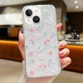 For iPhone 15 Fresh Small Floral Phone Case  Drop Glue Protective Cover(D06 Love of Butterfly)
