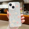 For iPhone 15 Plus Fresh Small Floral Phone Case  Drop Glue Protective Cover(D02 Hand-painted Flower