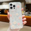 For iPhone 15 Pro Max Fresh Small Floral Phone Case  Drop Glue Protective Cover(D02 Hand-painted Flo