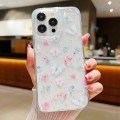 For iPhone 15 Pro Max Fresh Small Floral Phone Case  Drop Glue Protective Cover(D06 Love of Butterfl