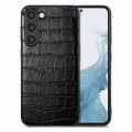 For Samsung Galaxy S23 5G Crocodile Grain Leather Back Cover Phone Case(Black)
