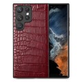 For Samsung Galaxy S23 Ultra 5G Crocodile Grain Leather Back Cover Phone Case(Red)