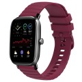 For Amazfit GTS 2 Mini 20mm Wavy Dot Pattern Solid Color Silicone Watch Band(Wine Red)